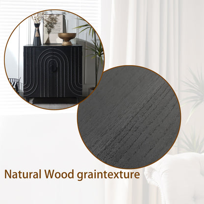 Modern Black Wood Storage Cabinet with Decorative Door; beaded arched front by HouseOfZazla on Tampa Home & Garden Store