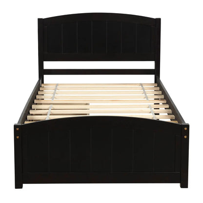 Platform Bed and Headboard With Footboard Slats