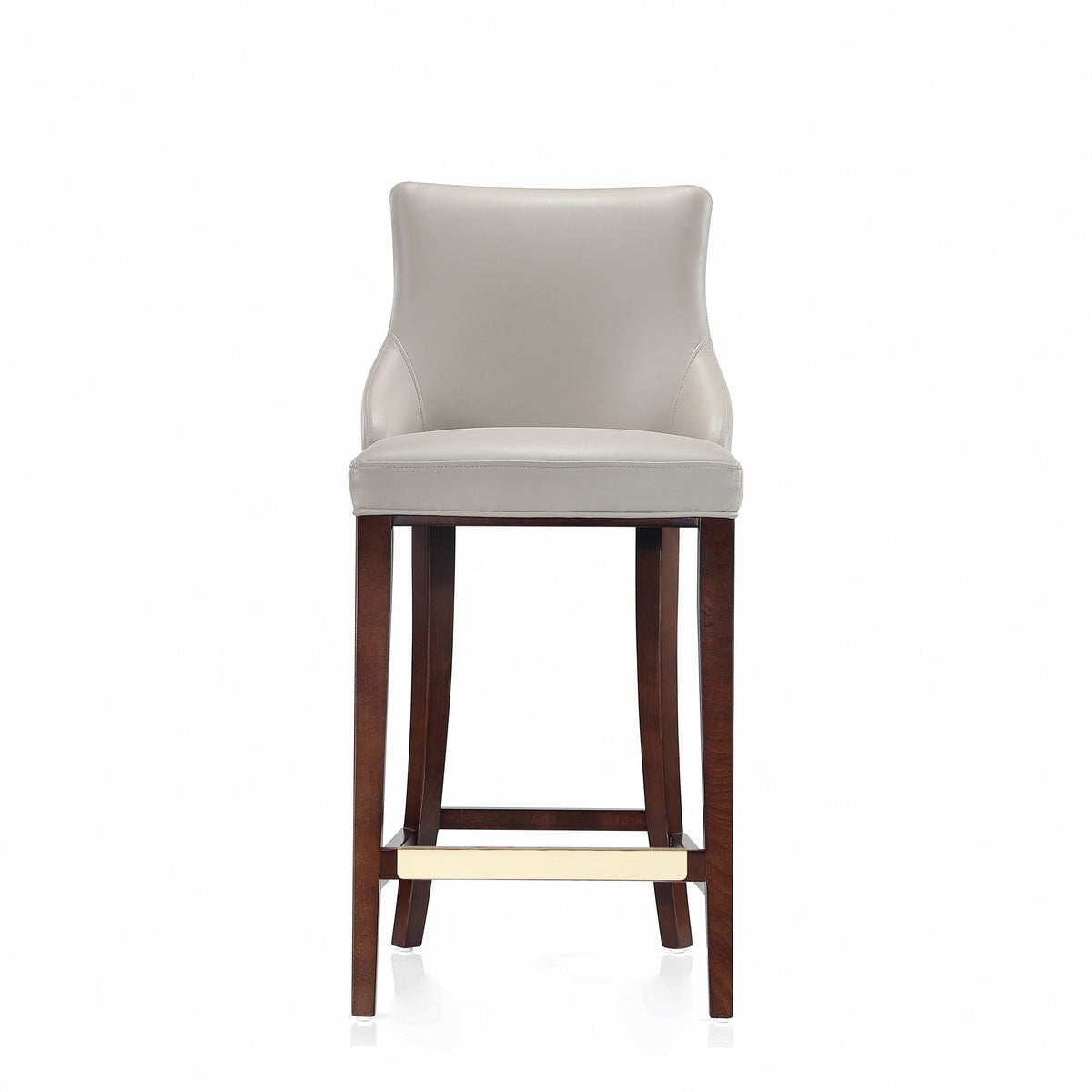 Shubert Barstool beige leather seat and back, 28–30in bar height, HouseOfZazla on Tampa Home & Garden Store