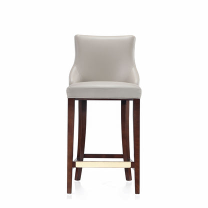 Shubert Barstool beige leather seat and back, 28–30in bar height, HouseOfZazla on Tampa Home & Garden Store