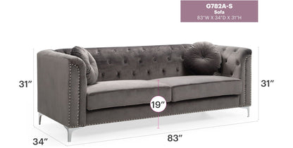 Pompano Elegant Contemporary Microsuede Sofa