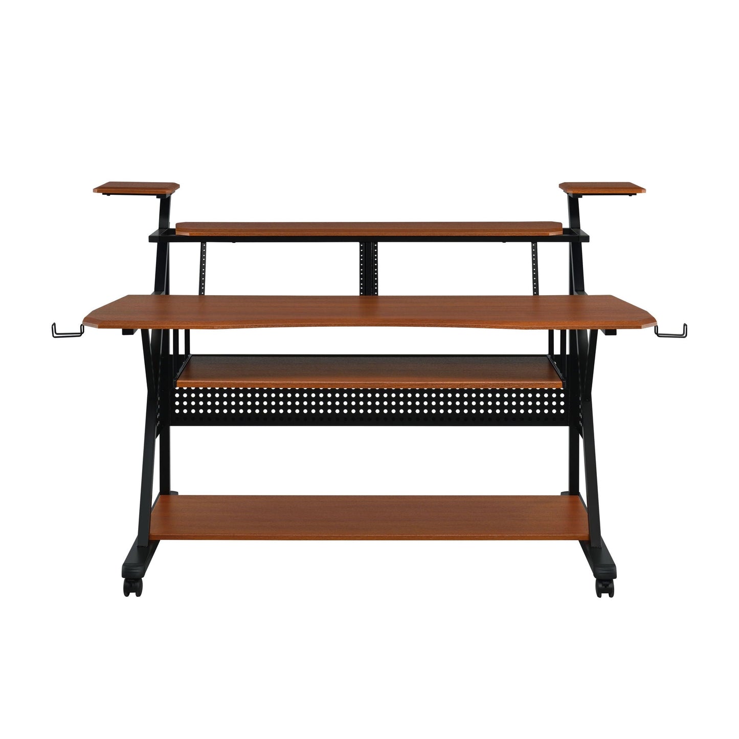 Willow Versatile Music Desk with four wood surfaces on black metal power-frame on Tampa Home & Garden Store