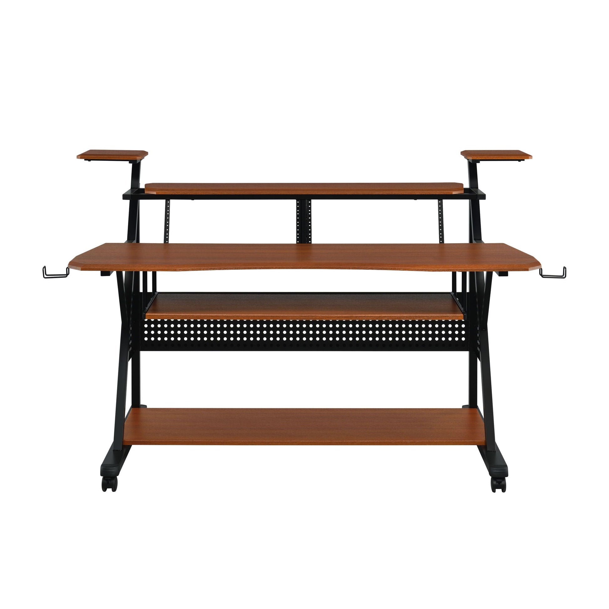 Willow Versatile Music Desk with four wood surfaces on black metal power-frame on Tampa Home & Garden Store