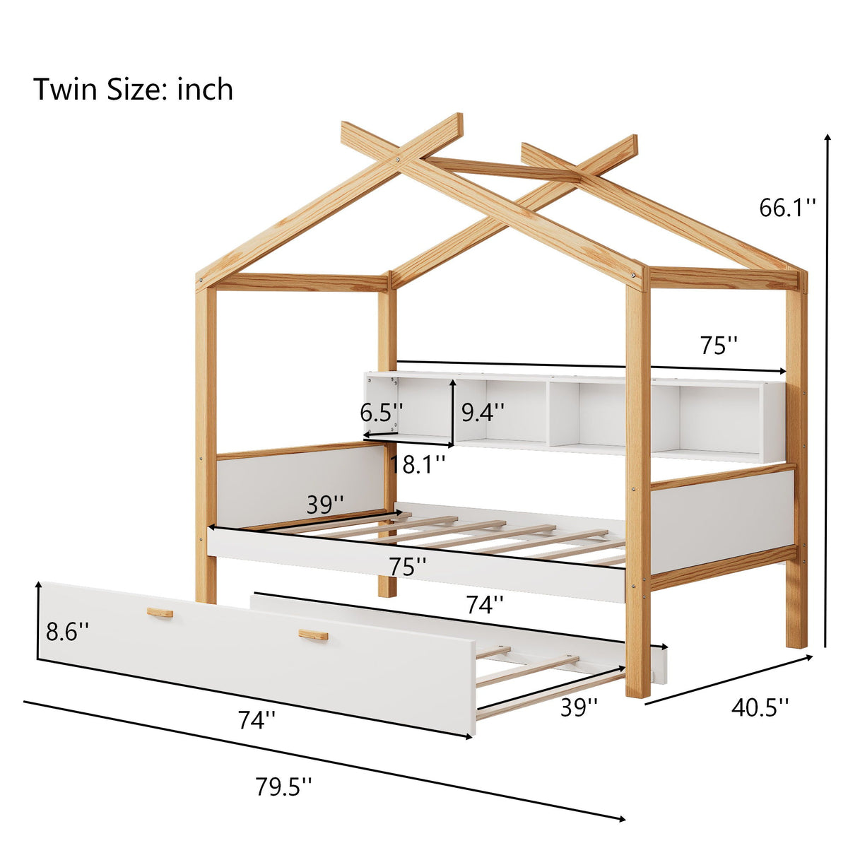 House Bed With Bookshelf Storage twin wood bed frame with drawers by HouseOfZazla on Tampa Home & Garden Store