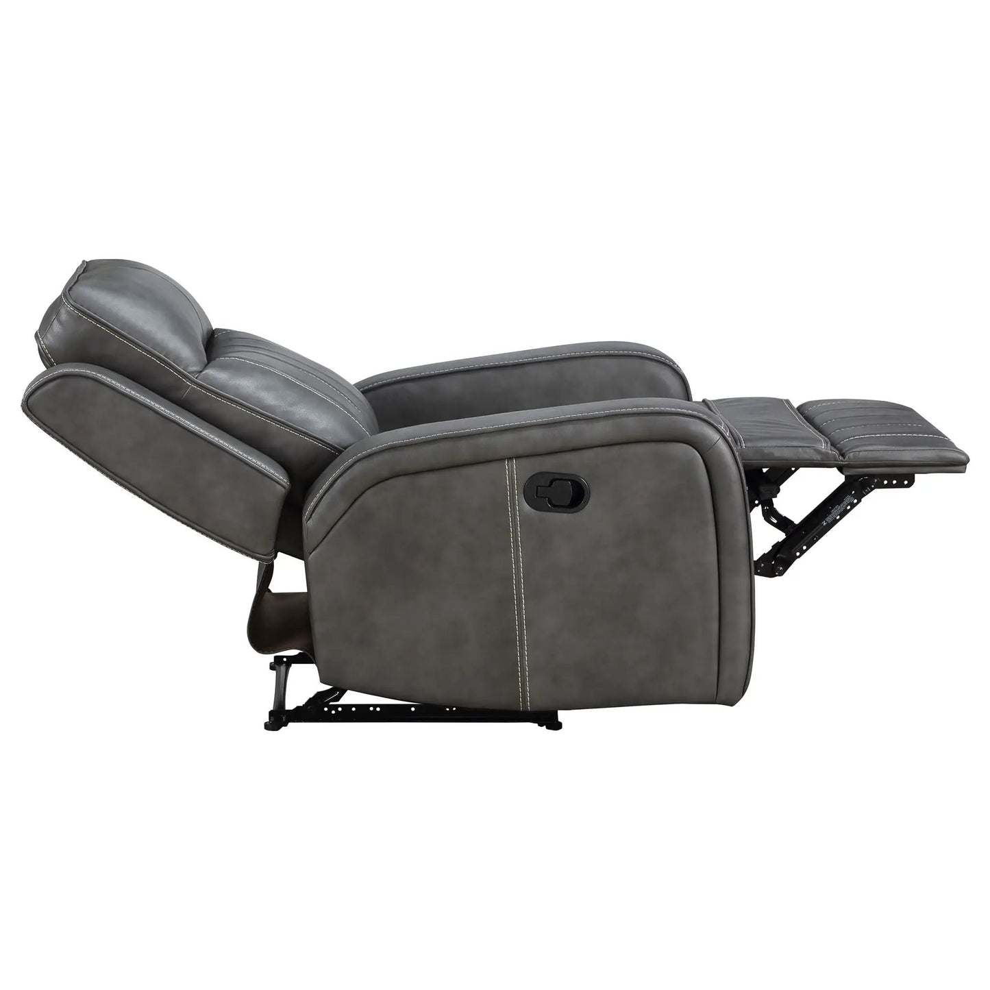 Forrest recliner chair in gray leather with tufted upholstery by Unique Piece Furniture on Tampa Home & Garden Store