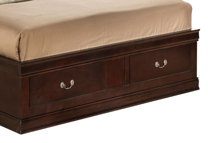 Louis Phillipe Bookcase Storage Bed in wood with drawers and metal handles HouseOfZazla on Tampa Home & Garden Store