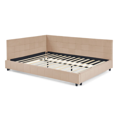 Mid Century Storage Upholstered Tufted Bed Frame