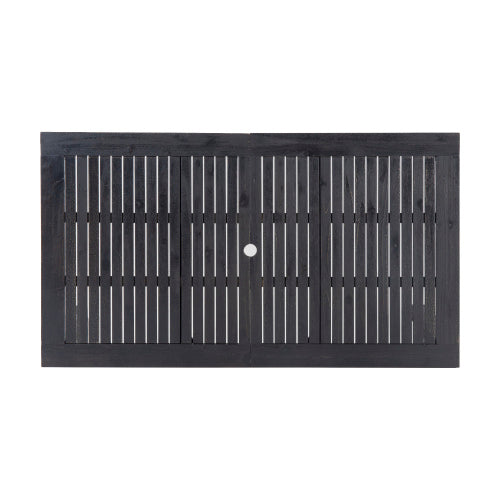7-Piece Outdoor Dining Set with Extendable Acacia Wood Table dark slatted top on Tampa Home & Garden Store