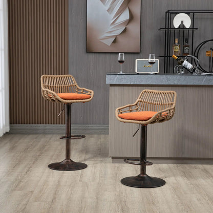 Modern Swivel Bar Stools with Footrest Set of 2