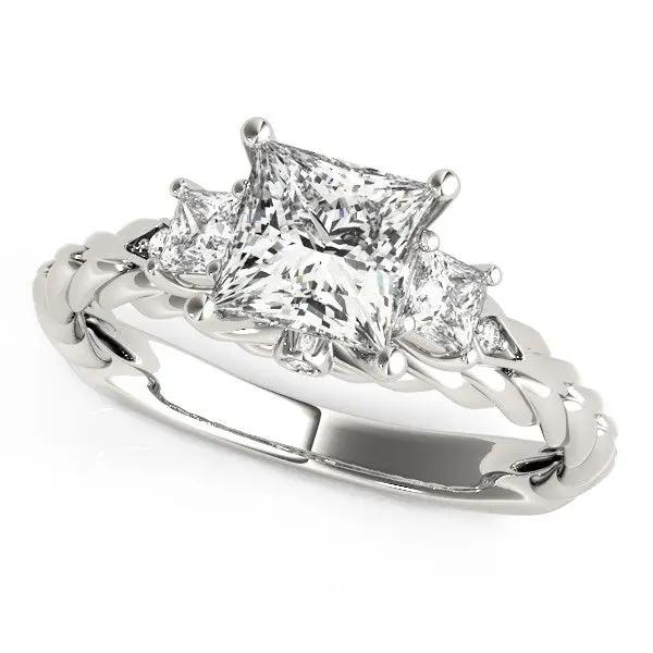 Diamond ring 14k white gold three stone princess cut antique style 1 1/8 cttw Bids.com on Tampa Home & Garden Store