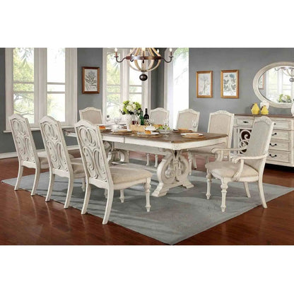 Rustic Dining Set Table and Upholstered Chairs