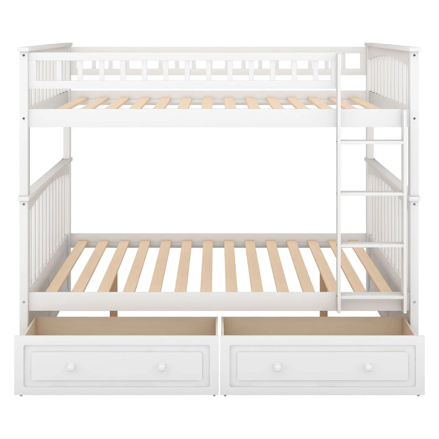 Bunk Bed With Drawers white wood frame with ladder by Unique Piece Furniture on Tampa Home & Garden Store