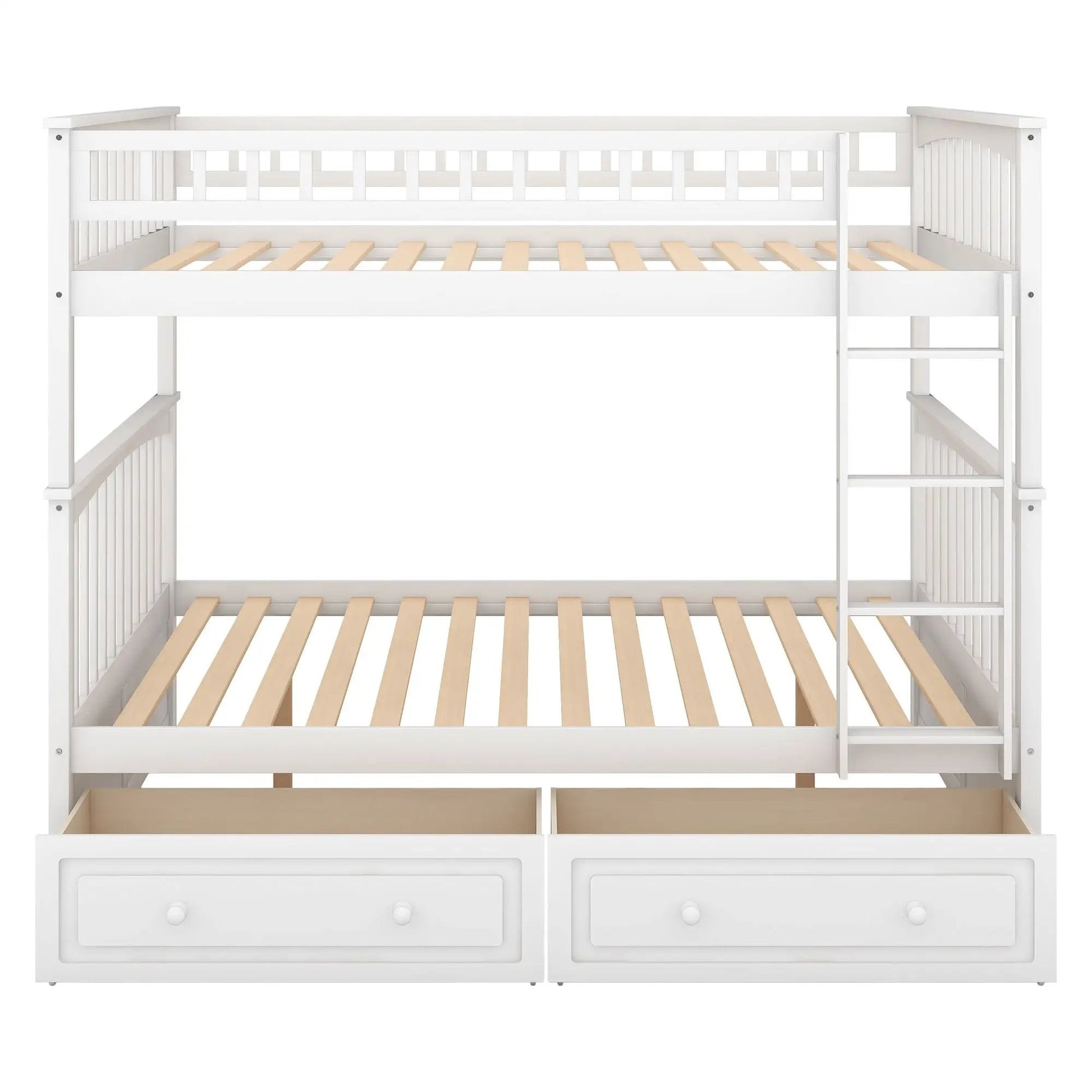 Bunk Bed With Drawers white wood frame with ladder by Unique Piece Furniture on Tampa Home & Garden Store