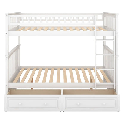 Bunk Bed With Drawers white wood frame with ladder by Unique Piece Furniture on Tampa Home & Garden Store