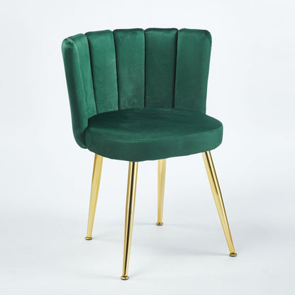 Ergonomic dining chair in emerald green velvet with gold legs HouseOfZazla on Tampa Home & Garden Store