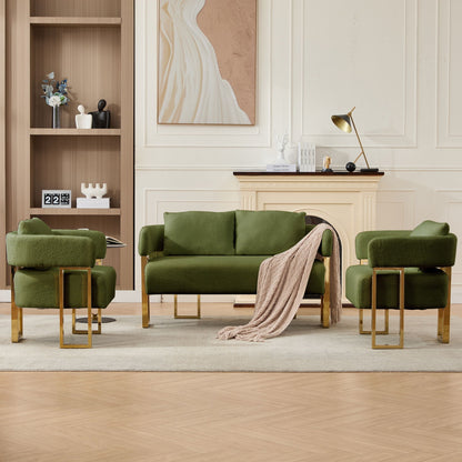 Decorative Side Chair for Living Room arm chair in green upholstery with gold legs from HouseOfZazla on Tampa Home & Garden Store
