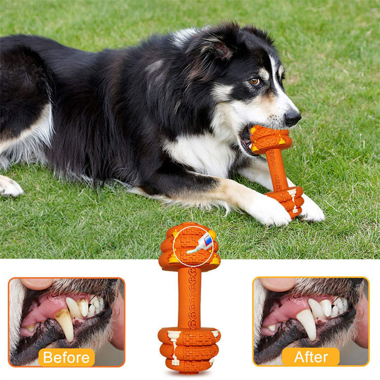 Orange durable dog chew toy for aggressive chewers, food-grade, medium/large dogs, 4-pack on Tampa Home & Garden Store