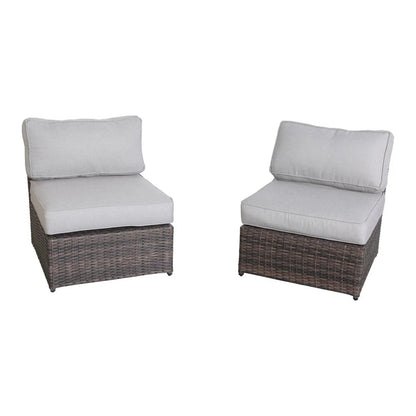 Modular Espresso Outdoor Sofa Set With Cushions