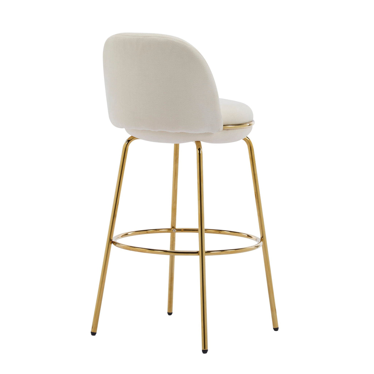 Rio Claro indoor upholstered bar stools set of 2 with beige fabric and gold metal legs on Tampa Home & Garden Store