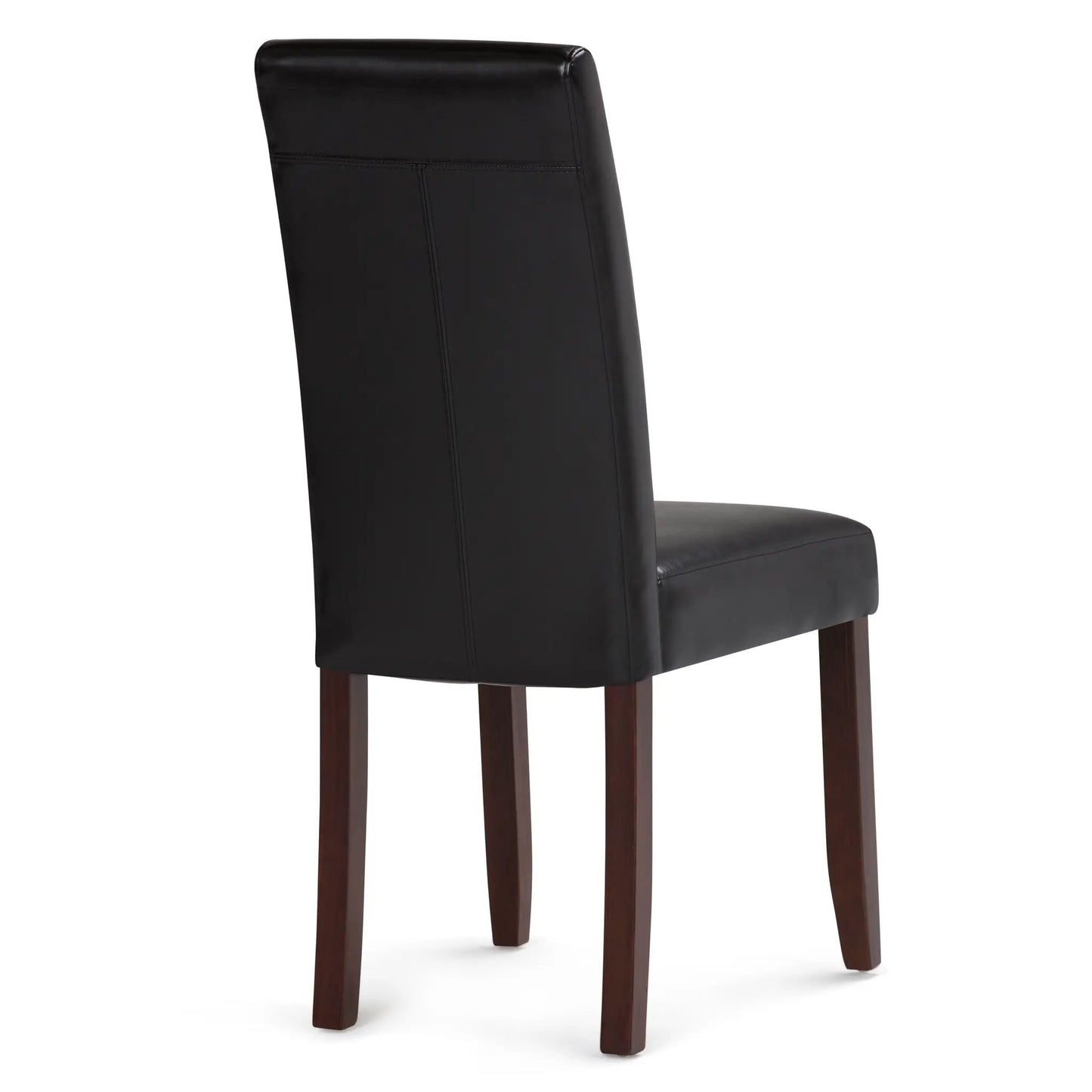 Acadian Parson dining chair pair in black leather with dark wood legs by Unique Piece Furniture on Tampa Home & Garden Store