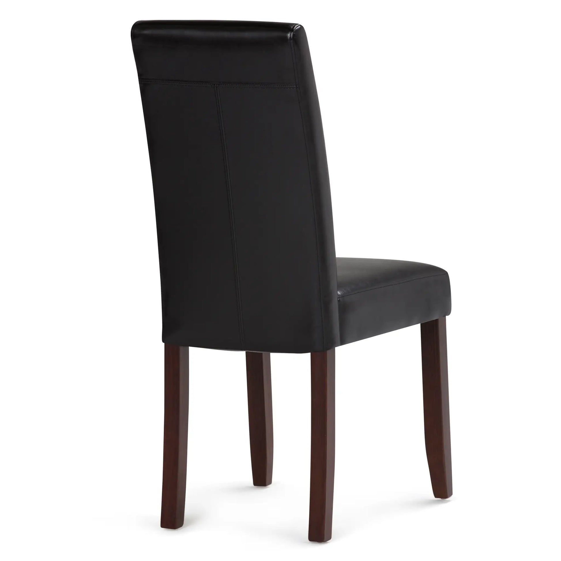 Acadian Parson dining chair pair in black leather with dark wood legs by Unique Piece Furniture on Tampa Home & Garden Store