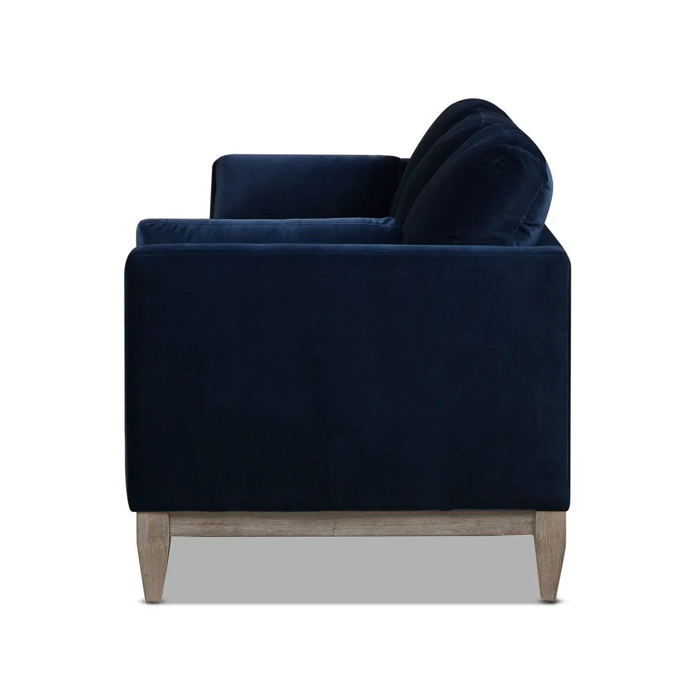 Knox Modern Farmhouse Sofa navy velvet, stationary with wood legs Unique Piece Furniture on Tampa Home & Garden Store