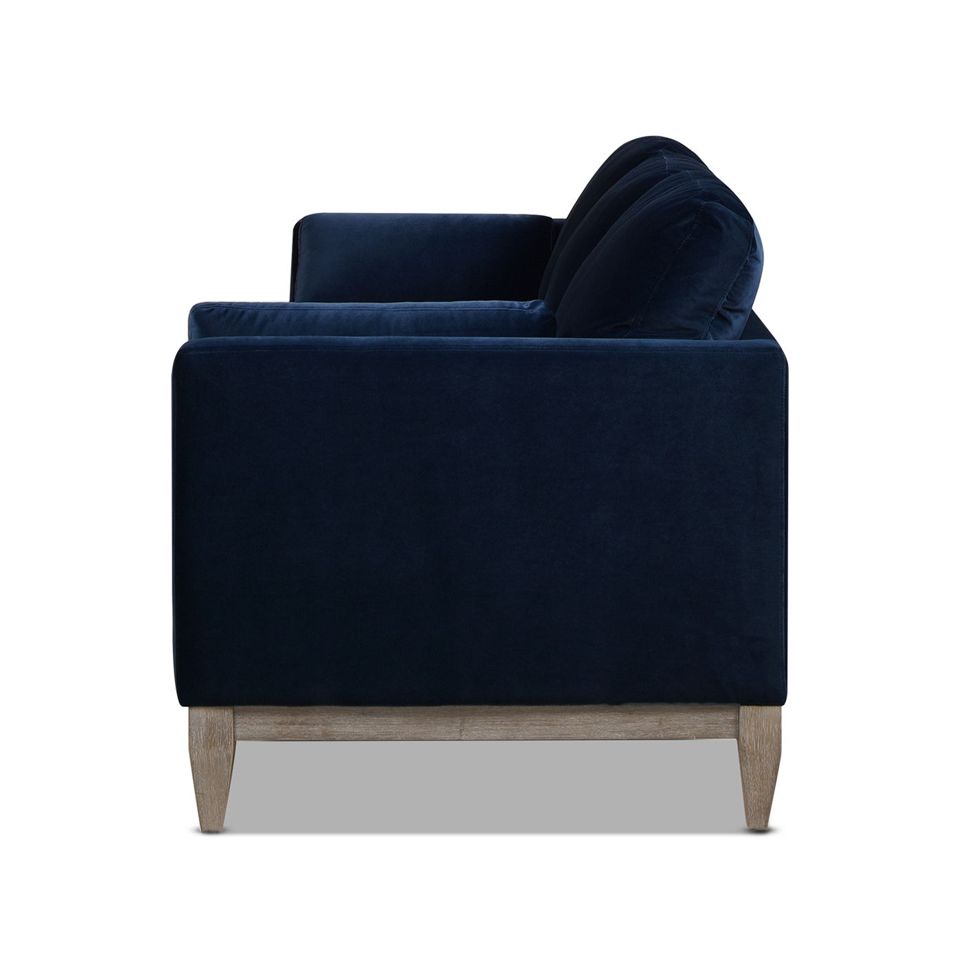 Knox Modern Farmhouse Sofa navy blue upholstery stationary sofa by HouseOfZazla with wood legs on Tampa Home & Garden Store
