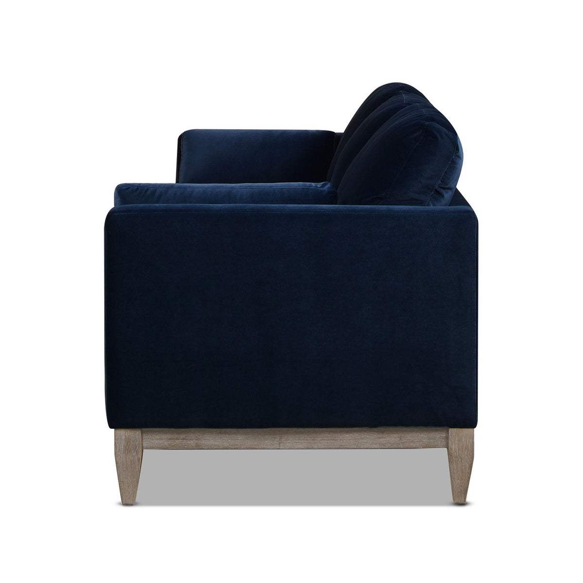Knox Modern Farmhouse Sofa navy blue upholstery stationary sofa by HouseOfZazla with wood legs on Tampa Home & Garden Store