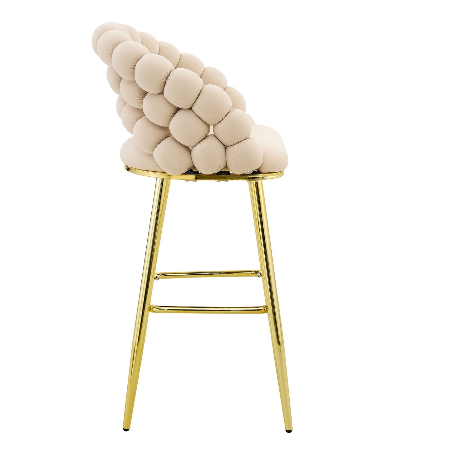 Ball Chain Bubble Tufted Bar Chairs Set Of Two