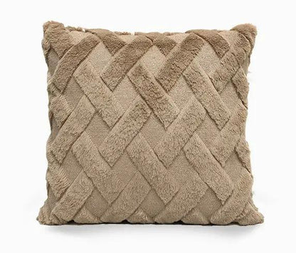 Plush Solid Color Sofa Pillowcase for Living Room