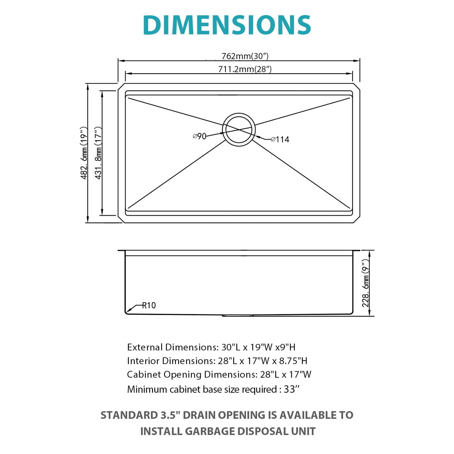 Stainless Steel Undermount Workstation Sink