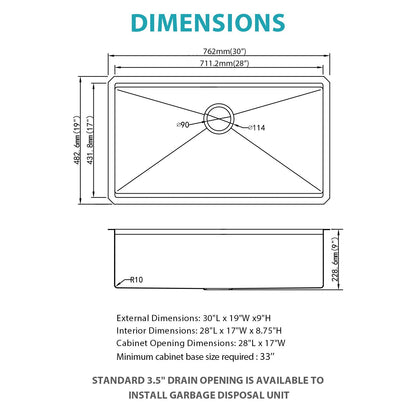 Stainless Steel Undermount Workstation Sink