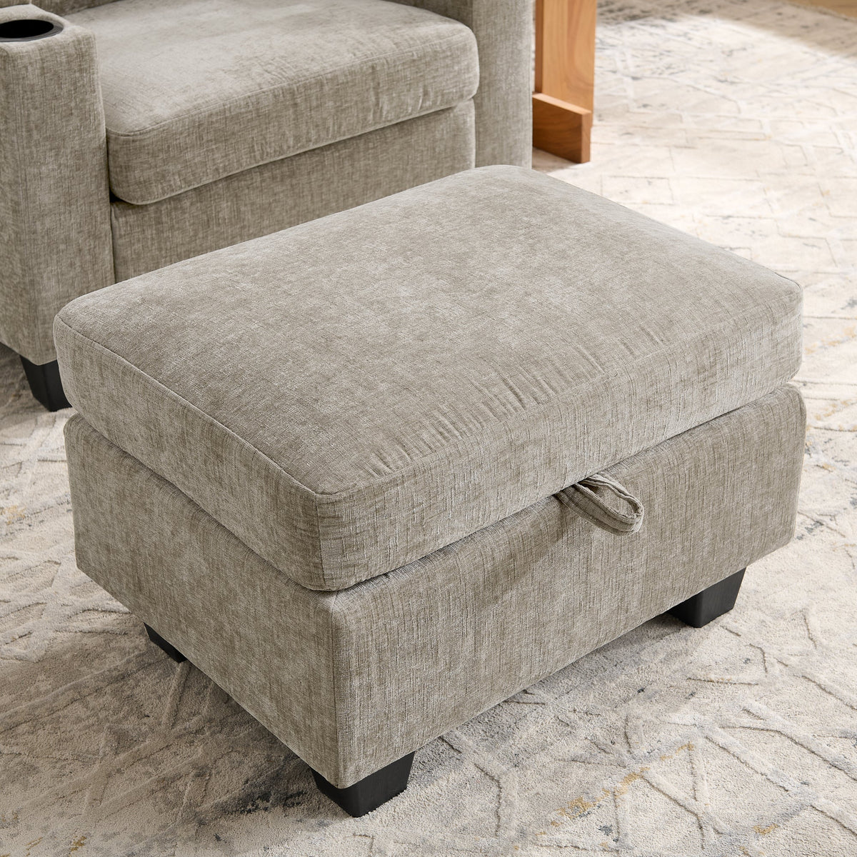 Brown Single Sofa Recliner and Manual Backrest