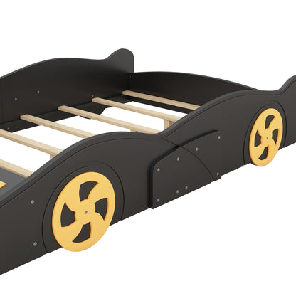 Race car shaped platform bed frame with storage and wooden slats on Tampa Home & Garden Store