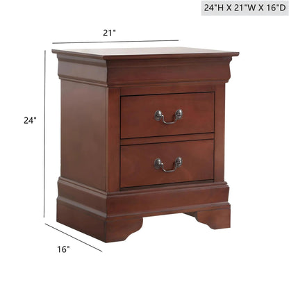 Traditional Nightstand Carved Bases and Curves