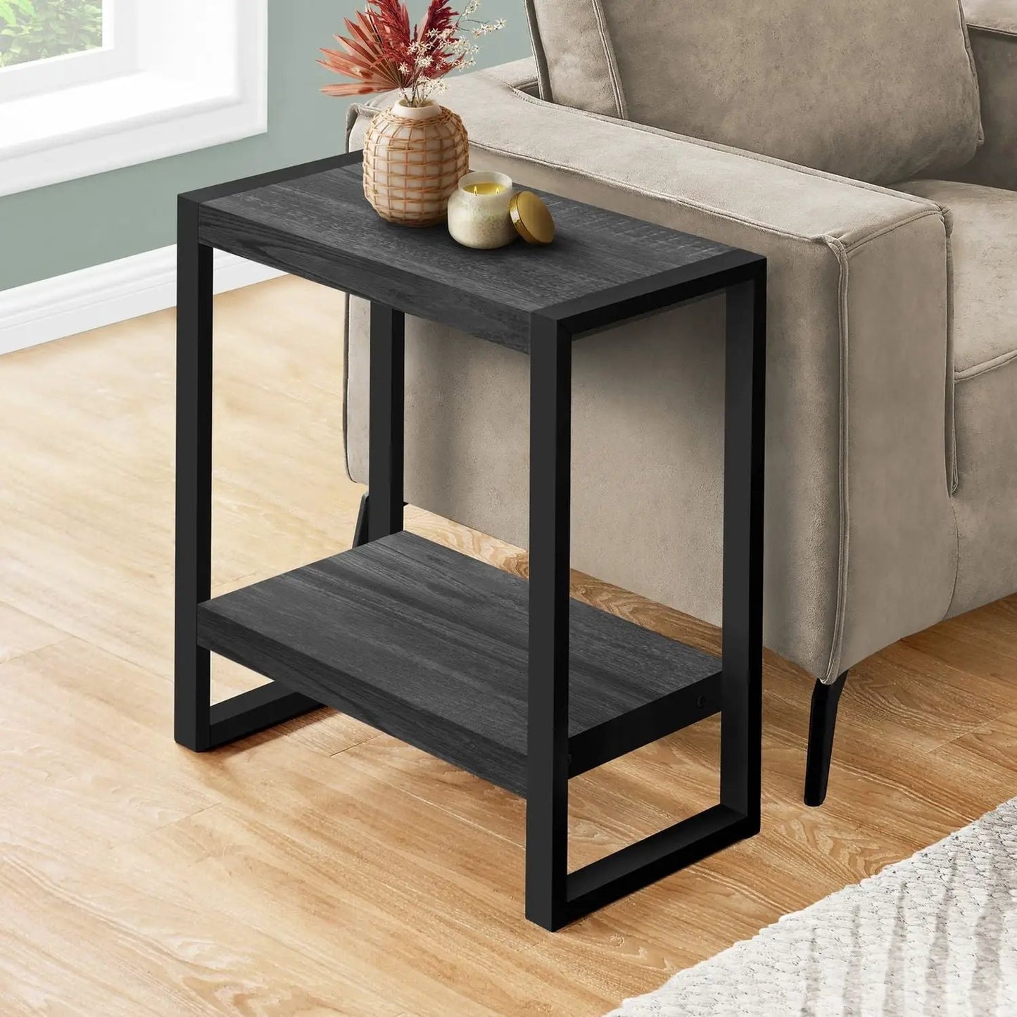 Accent Table Industrial Side Table with Flexible