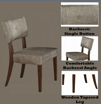Drake Side Chair set of 2 in gray fabric with back and tapered legs by HouseOfZazla on Tampa Home & Garden Store