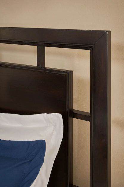 Covetown Panel Bed dark espresso wood with headboard and posts Unique Piece Furniture on Tampa Home & Garden Store