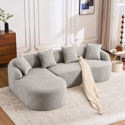 Combined Sofa With 4 Pillows, light gray stationary sectional by Unique Piece Furniture on Tampa Home & Garden Store