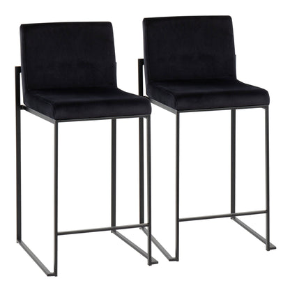 Fuji high back counter stools black upholstery with metal frames 2-pack HouseOfZazla on Tampa Home & Garden Store