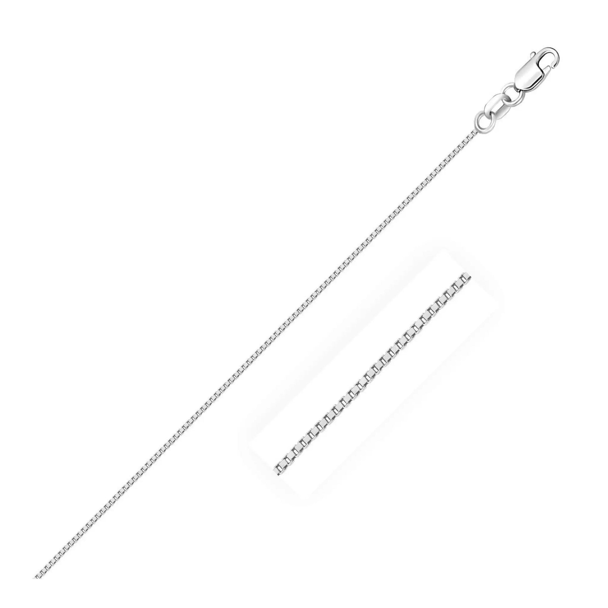 14k white gold classic box chain necklace 0.6mm with lobster clasp by Bids.com on Tampa Home & Garden Store