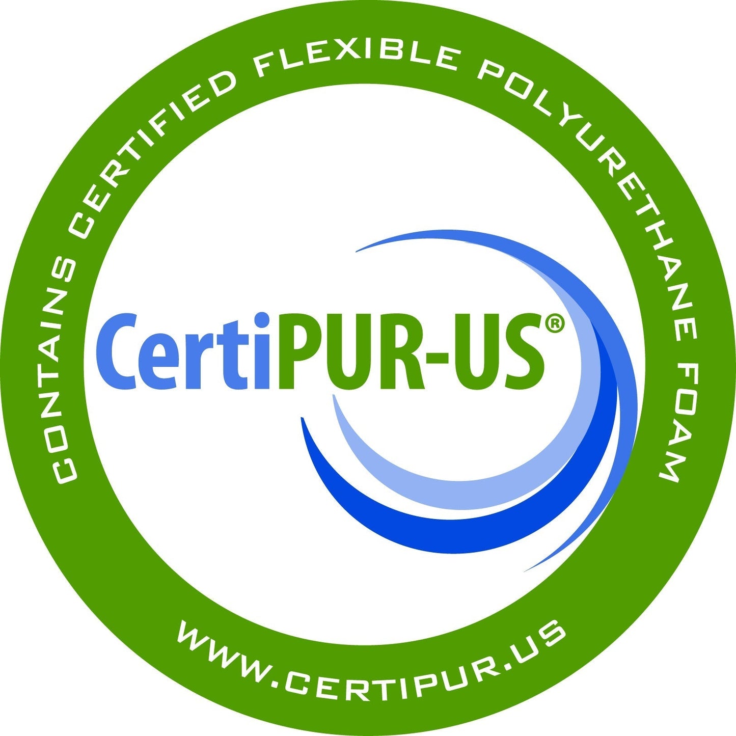 Healthrest Polar Breeze Plush mattress CertiPUR-US seal with green ring and blue swirl on Tampa Home & Garden Store