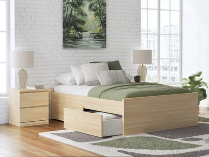 Onita platform storage bed in light oak with under-bed drawers by Unique Piece Furniture on Tampa Home & Garden Store