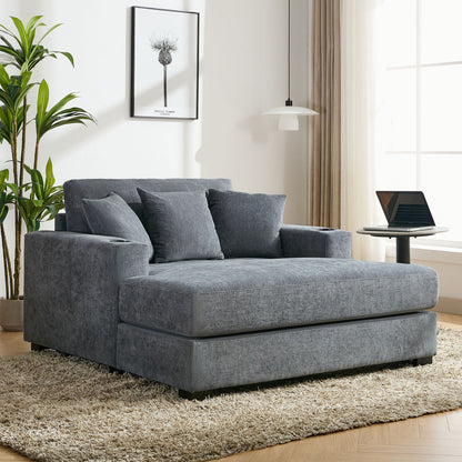 Modern Oversized Chaise Lounger and Pillow