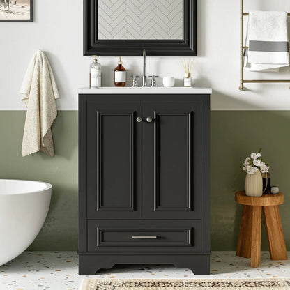Bathroom Vanity With Ceramic Sink and Cabinet