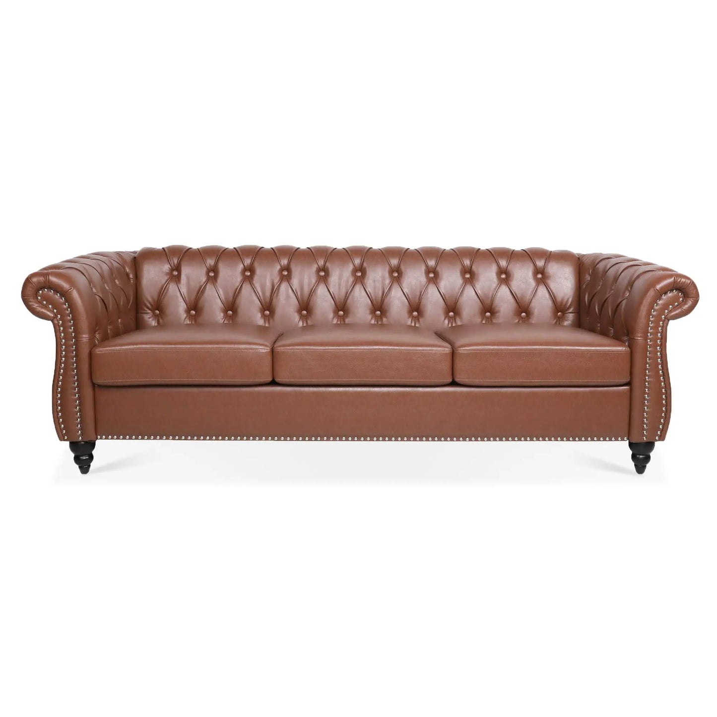 Rolled Arm Chesterfield 3 Seater Sofa in leather with tufted back by Unique Piece Furniture on Tampa Home & Garden Store