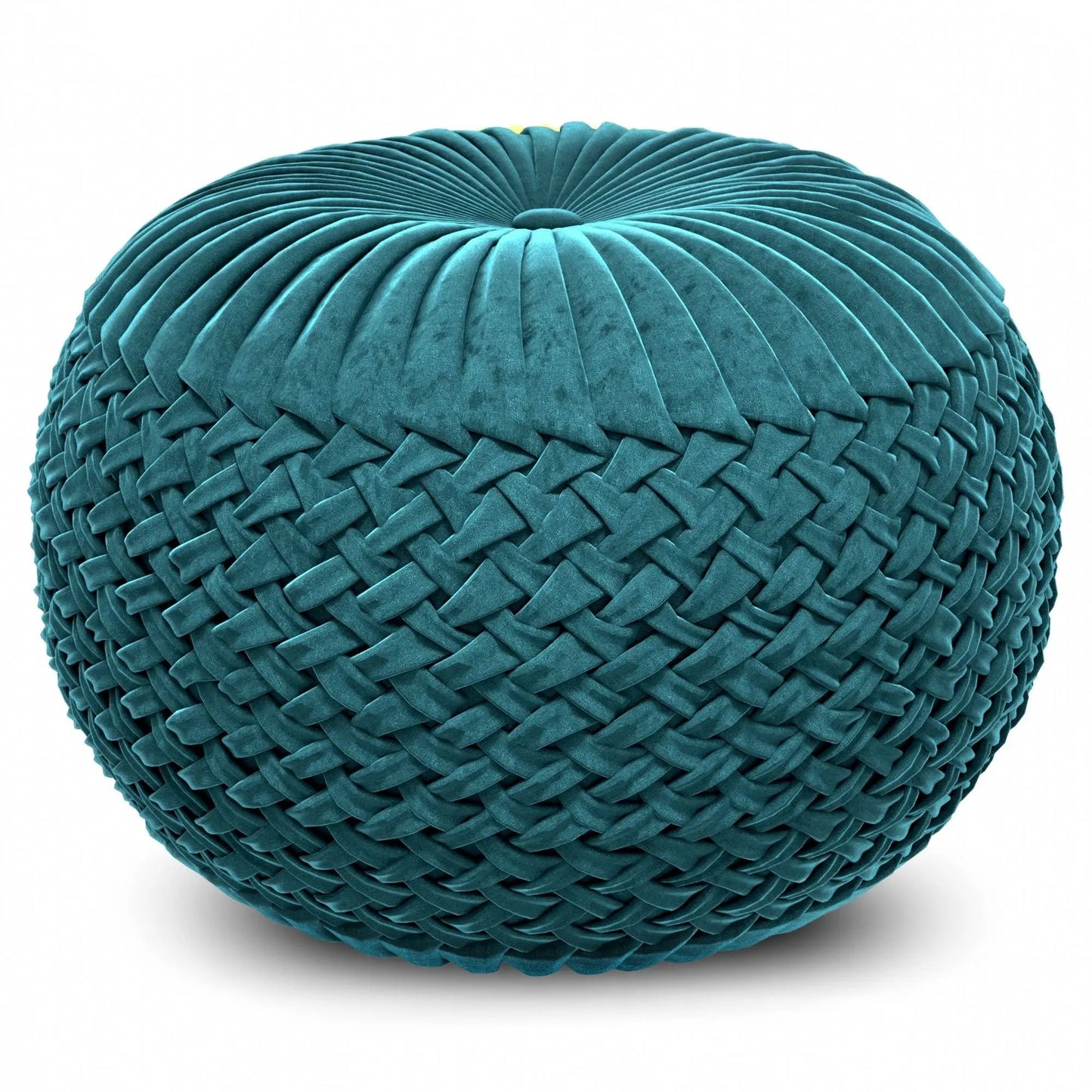 Grafton Handcrafted Round Pouf With Tufted Top