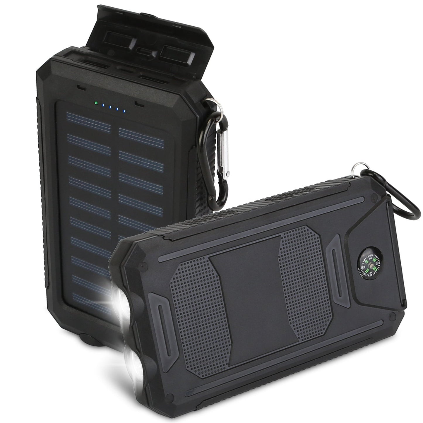 10000mAh solar power bank by GemGear with dual USB, indicators, SOS LED; rugged outdoor charger on Tampa Home & Garden Store