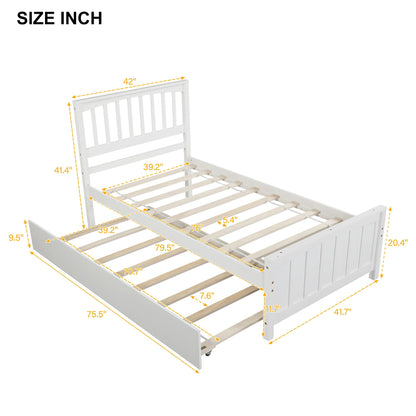Wood Platform Bed with Headboard and Footboard