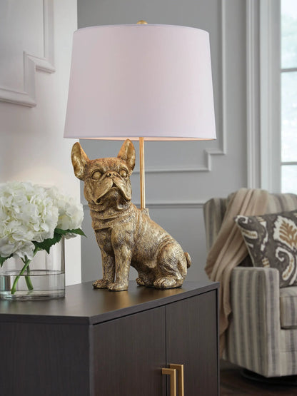 Wadeland Poly Table Lamp Gold Finish Warm Glow